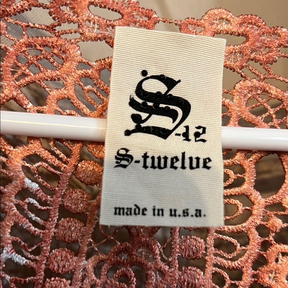 S-Twelve Blue and Orange Graphic Tunic with 3/4 Sleeves - Picture 2 of 3